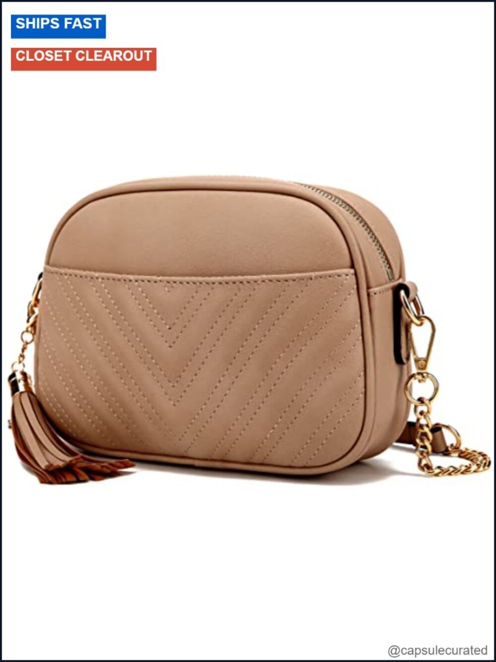 Women's Quilted Small Crossbody Bag Faux Leather Adjustable Strap